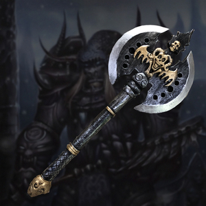 仿真武器魔兽双面兽人战斧兵器漫展道具斧头儿童pu材质安全玩具