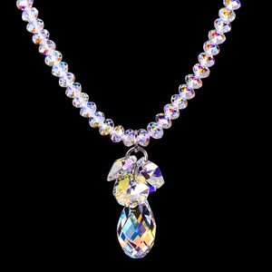 奥地利水晶项链女转运珠韩式彩光变色闪亮带坠不掉色ins简约设计
