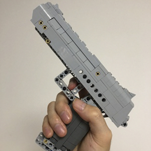 儿童枪98k男孩乐高积木枪拼装玩具可连射吃鸡枪组装p90皮筋枪awm