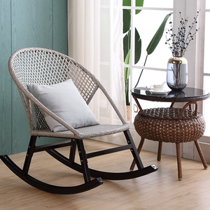 阳台摇椅家用藤椅摇摇椅休闲椅懒人仿竹藤编大人户外摇椅花园躺椅