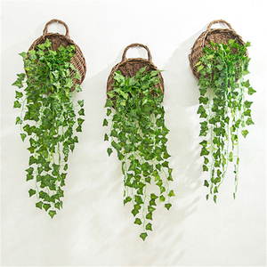 仿真植物假花藤条藤蔓绿植墙挂饰客厅室内吊兰装饰壁挂吊篮绿树叶