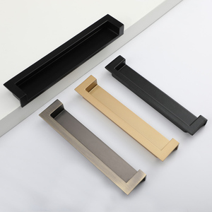 轻奢加长嵌入式暗装拉手现代简约隐形黑色衣柜橱柜内抽屉开槽把手