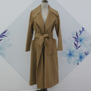 3qr双面羊绒羊毛大衣女2020秋冬珂洛芮中长款系带毛呢外套da1322