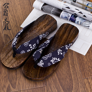 日式松木板人字拖 男 夏季潮流创意个性拖鞋 cos夹板木屐凉拖木履