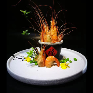 新款创意餐具融合菜盘冷菜盘热菜盘意境菜创意餐具圆盘牛排盘平盘