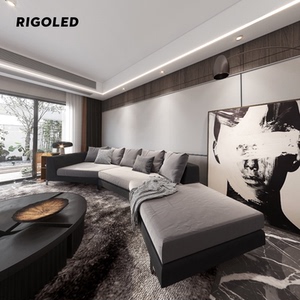 墙角led线条灯嵌入式无边框铝槽阳角黑色客厅走廊石膏线型灯带主