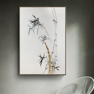 客厅背景墙装饰画竹子