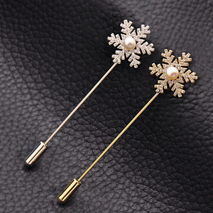 气质小雪花一字胸针高档女胸花别针可爱日系简约男插针式毛衣新款