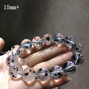 天然海胆花手链 巴西树化状软锰矿发财树手串辉锑矿女款水晶饰品