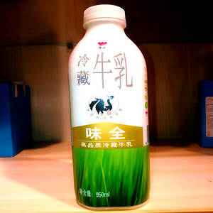 味全冷藏生牛乳1箱*12盖奶茶咖啡鲜角巷卖酸菌纯牛奶950ml