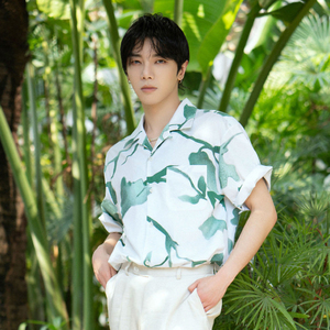 华晨宇同款衣服帅气衬衫短袖花衬衣外套宽松潮流百搭上衣明星定制