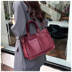 包包2024新款时尚韩版双兜车缝线托特包单间斜挎女士包包