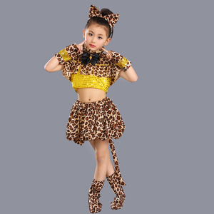 儿童猫咪舞蹈演出服女童小猫蓬蓬裙幼儿园我们一起学猫叫表演服装
