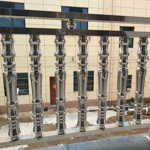 欧式201不锈钢楼梯扶手罗马柱护栏杆围栏配件装饰阳台水涨柱立