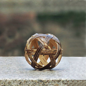 手工竹编制品创意竹子工艺品装饰竹球摆件禅意竹制品紫竹小号大号