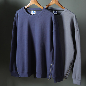 重磅好货日单380克精梳斜纹螺纹棉宽松廓形长袖拉链开襟圆领卫衣