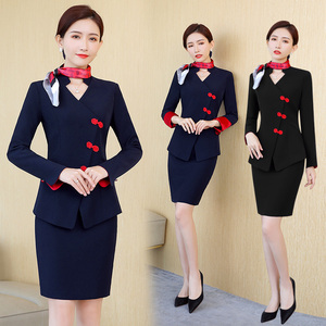 职业装套装商务接待工作服女正装修身酒店前台服务员礼仪迎宾工装