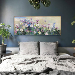 手绘油画 百花丛中 现代美式花卉客厅沙发背景墙大画卧室风景挂画