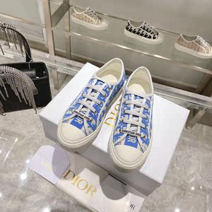 dior/迪奥新款平底板鞋圆头系带女鞋夏季低帮字母logo休闲运动鞋