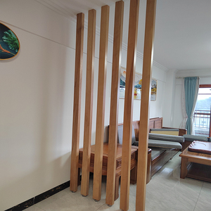 免打孔玄关方通榉木实木客厅屏风隔断墙现代简约木条装饰格栅北欧