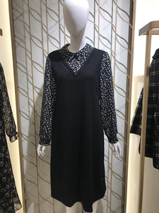 梦燕ab02b1046专柜正品2021春季新款女装显瘦拼接连衣裙-569