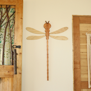 黎木知年原创实木蜻蜓取衣杆晾衣架衣叉衣服挂撑衣杆创意墙壁装饰