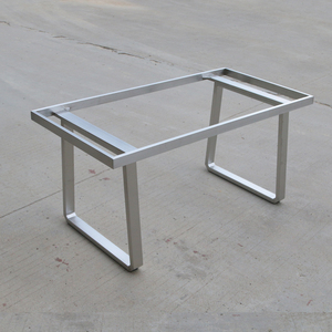 内嵌式不锈钢桌支架定做哑光拉丝金属台脚内镶桌面包边桌子架底座