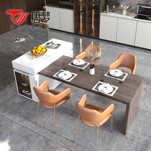 唐梦旗舰店天猫唐梦潘多拉岩板岛台餐桌一体柜厨房