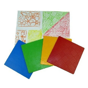花纹印板 儿童手绘拓印模板4块8面 幼儿园教具美工区手工制作材料