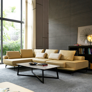 意式极简沙发七字型客厅现代轻奢大户型多人头层牛皮简约真皮沙发