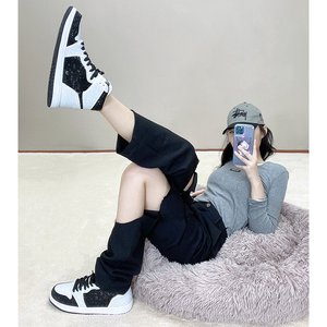 aj1女鞋黑白熊猫高帮鞋情侣休闲板鞋男鞋空军一号官网旗舰店正品