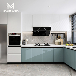 玛格厨房橱柜定制简约石英石台面装修家用厨柜收纳灶台柜橱柜一体