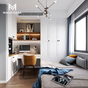 玛格榻榻米定制现代简约小房间榻榻米转角书桌榻榻米床衣柜一体