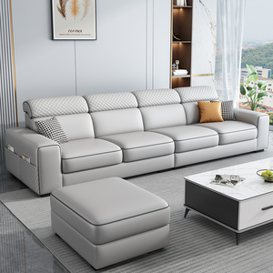 简约现代布艺沙发客厅2024新款科技布小户型直排三四人位棉麻家具