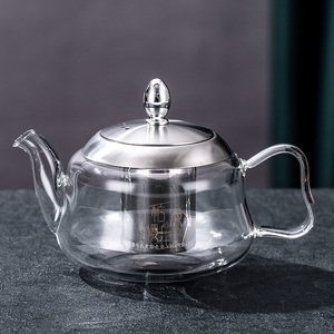 中式高硼硅耐高温茶壶泡茶不锈钢烧水壶单壶冲茶器防烫专用煮茶