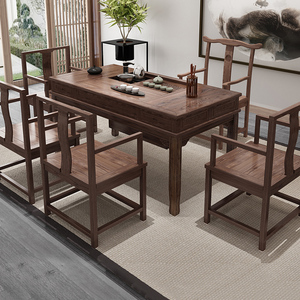 新中式茶桌椅组合特价实木仿古茶台茶道茶桌功夫茶几茶艺泡茶桌