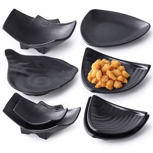 密胺日式磨砂创意个性三角形小吃盘子仿瓷凉菜碟子塑料烤肉盘餐具