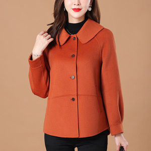 双面羊绒大衣女短款2021年新款高端羊毛双面呢子妈妈秋冬毛呢外套