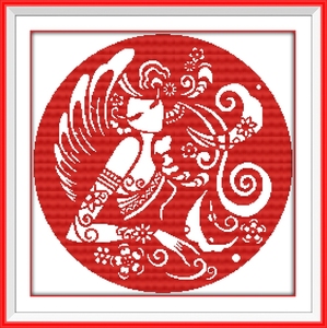 剪纸十字绣客厅新款现代简约美人图美女图窗花免画格中国风情图案