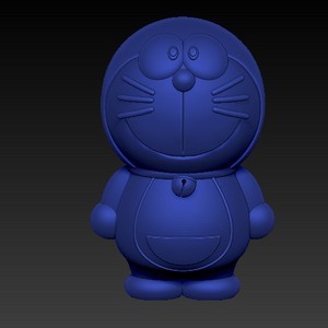 哆啦a梦三维立体圆雕图图纸3d打印stl文件哆啦a梦摆件雕刻3d模型1