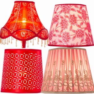 床头灯罩红色结婚台灯 酒店订做配件e27 欧式布艺落地灯罩壁灯罩