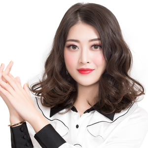 秀亿假发女中长发自然偏分真人发丝手织大卷发真发妈妈全头假发套