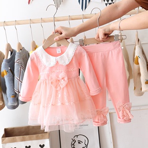 婴儿童装春秋季两件套5六7八9十个月0-1两2-3周岁女宝宝长袖套装
