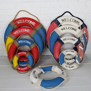 壁饰地中海风格创意彩色泡沫装饰救生圈家居店铺酒吧室内泳圈壁挂