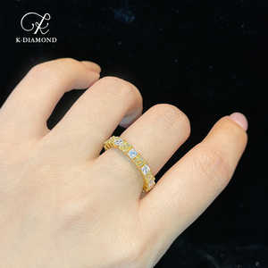 kkdiamond 阿斯切黄钻白钻戒指 钻石群镶排戒彩钻18k钻石珠宝定制