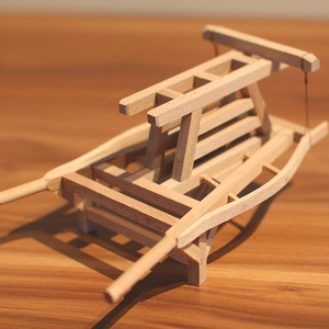 zakka家居桌面摆件特色手工艺品装饰品木制仿古代独轮车模型推车