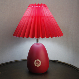 陶瓷婚庆台灯红色陪嫁床头卧室创意结婚礼物实用婚房闺蜜新婚礼品