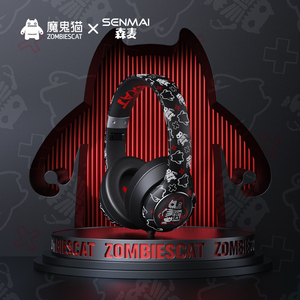 森麦魔鬼猫蓝牙耳机头戴式无线耳麦降噪通用苹果索尼电脑手机男女