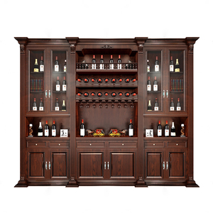 美式乡村复古六门酒柜餐厅餐边柜欧式雕花客厅装饰柜红酒柜定制