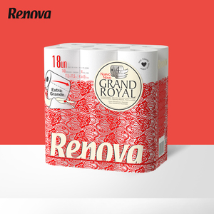 renova葡萄牙进口卷筒纸有芯卫生纸巾家用实惠装家庭厕所手纸18卷